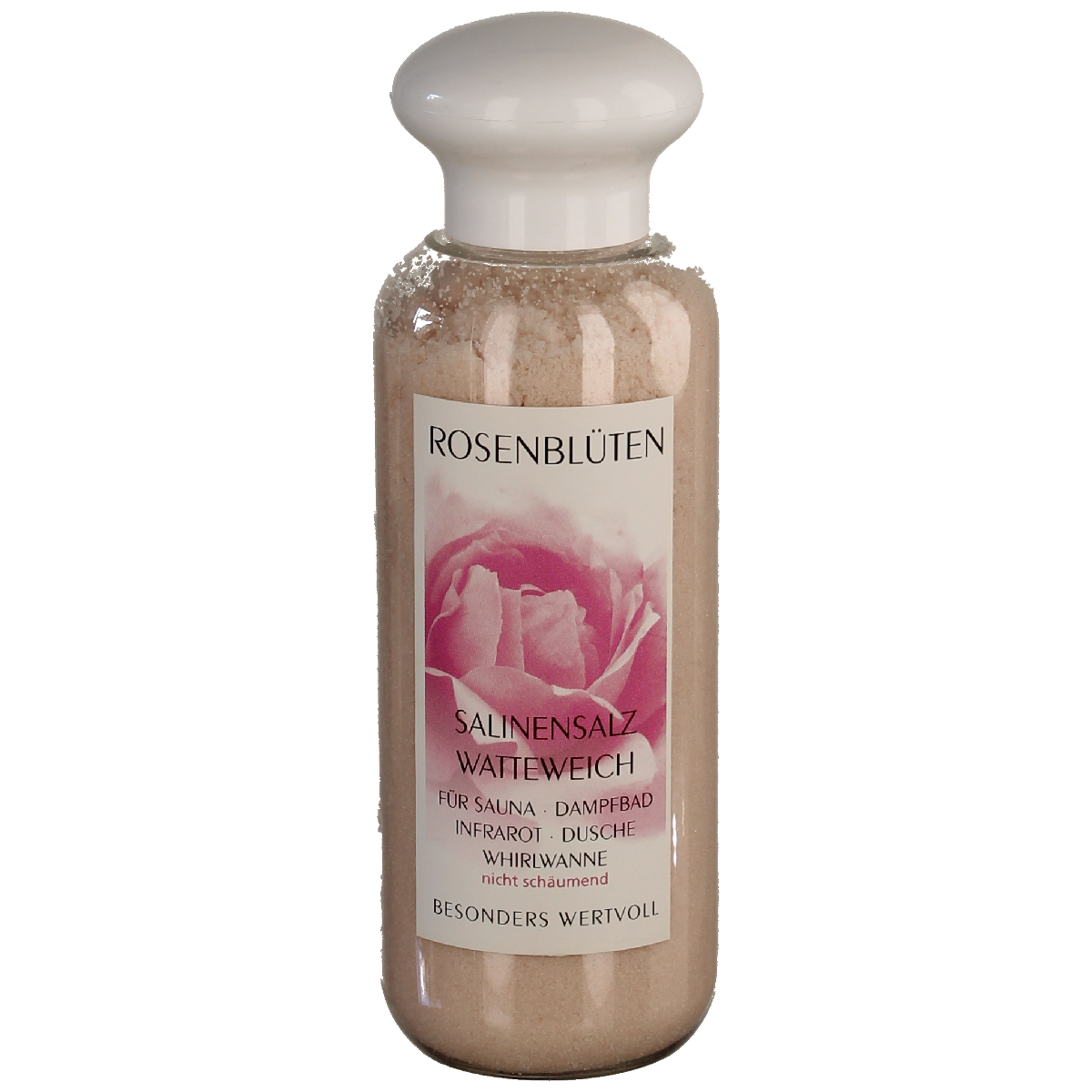 Rosenblüten Salinensalz - watteweich 300 g Flasche