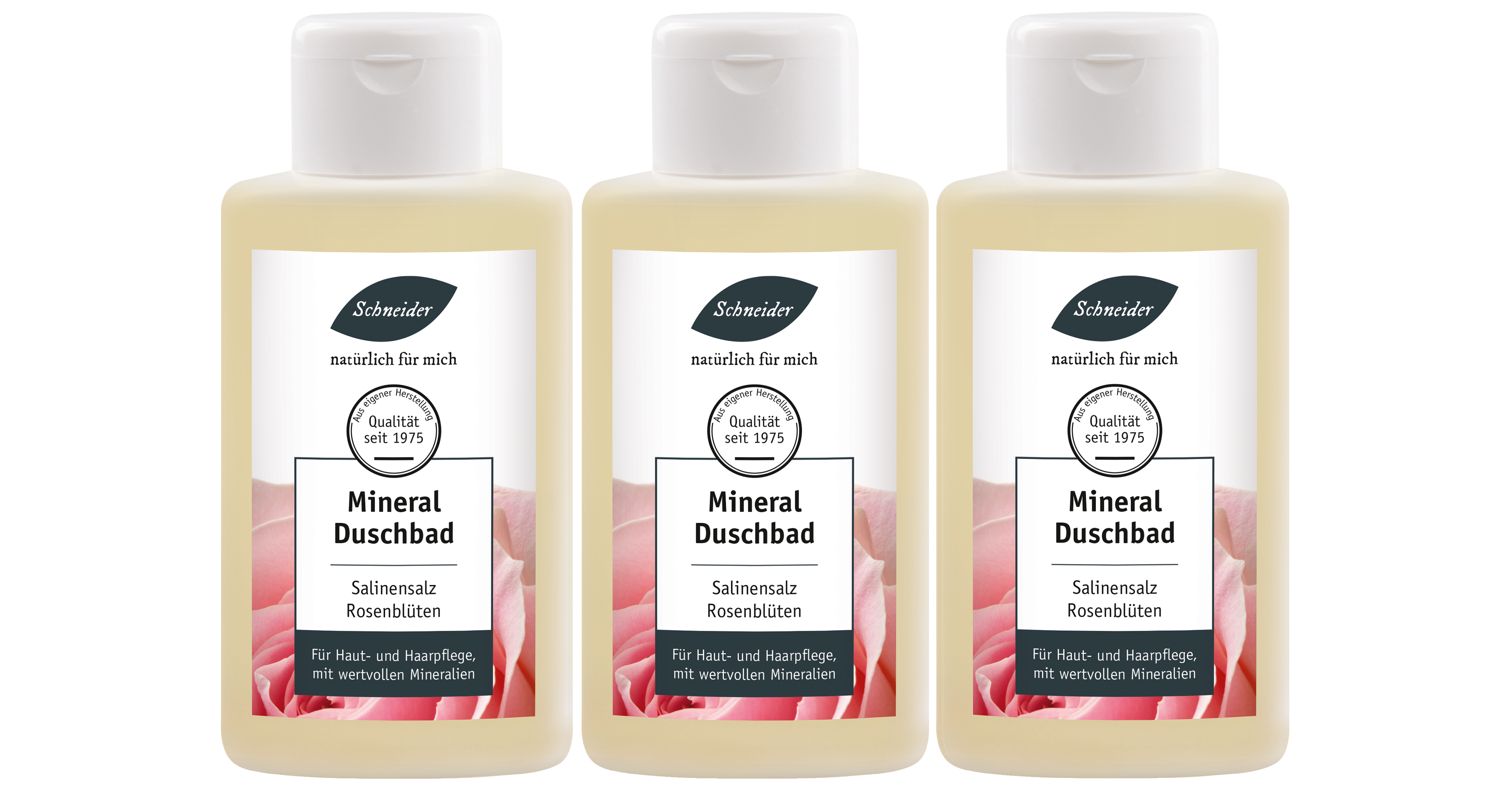 Sparpaket Mineral-Duschbad "Rose"3 x  250 ml