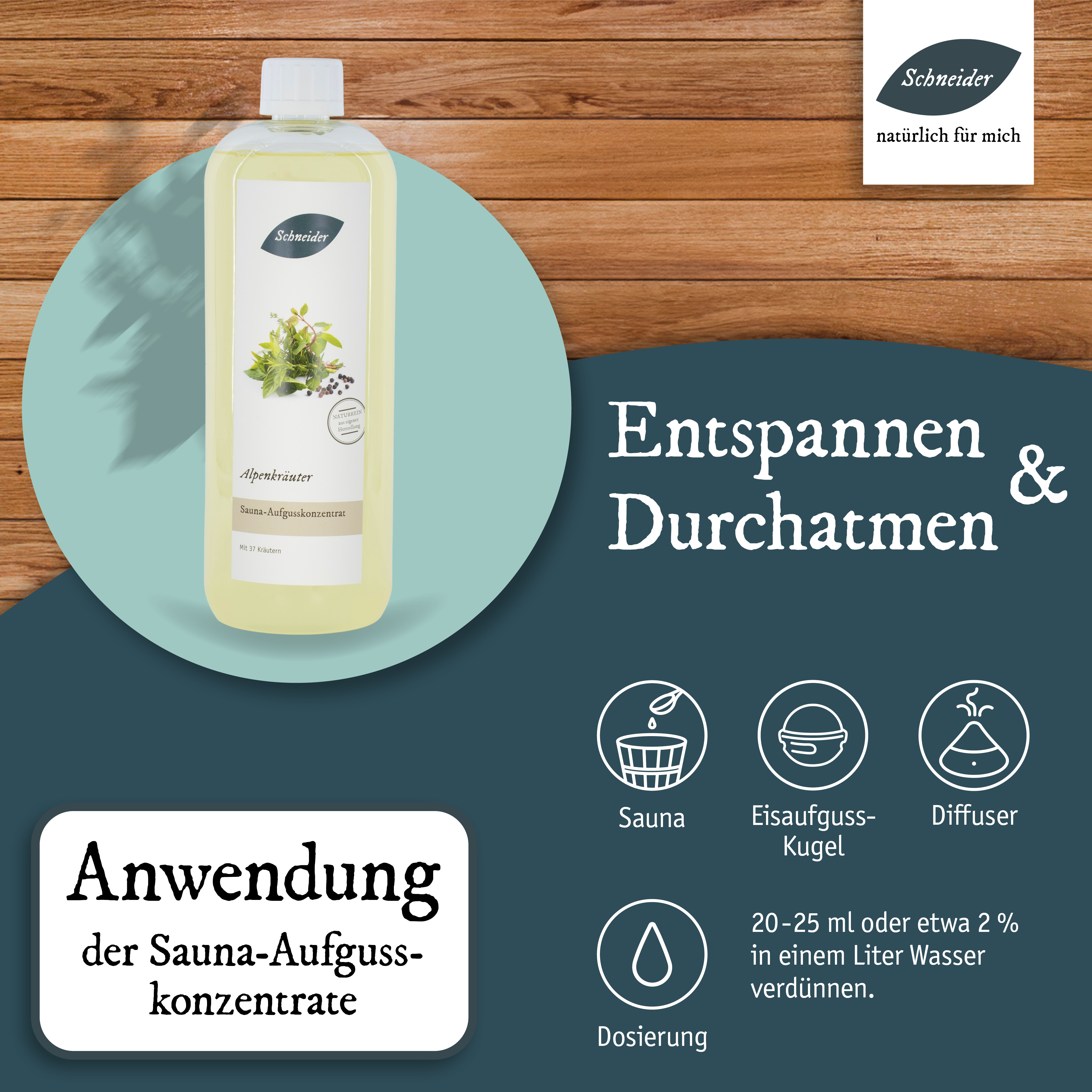 Saunaaufguss Alpenkräuter (Aufgusskonzentrat) 1000 ml